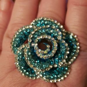 Rhinestone Flower Ring